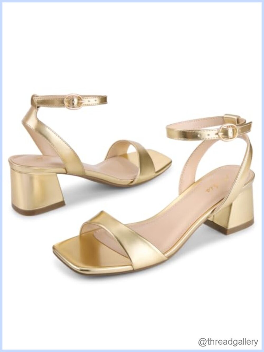Women Square Peep Toe Low Chunky Heel Ankle Strap Dressy Sandals Shoes
